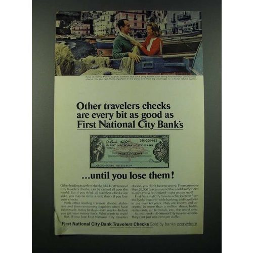 1966 First National City Bank Travelers Checks Ad - Every Bit as Good