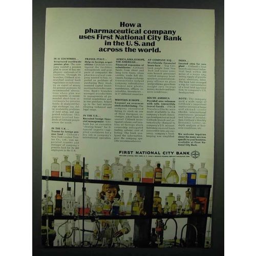 1966 First National City Bank Ad - How a Pharmaceutical Company Uses