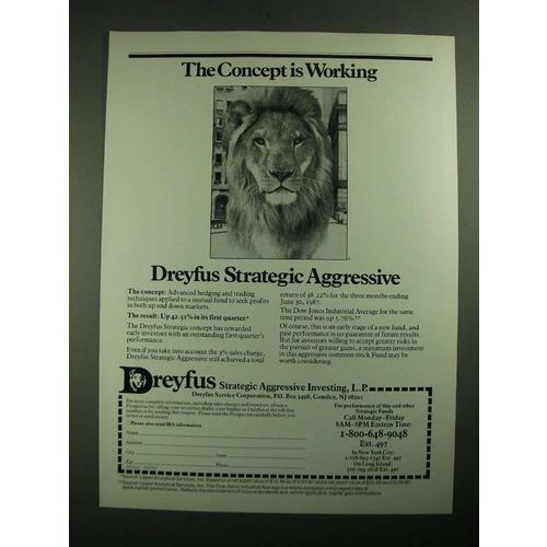 1987 Dreyfus Strategic Aggressive Investing Ad - Concept is Working