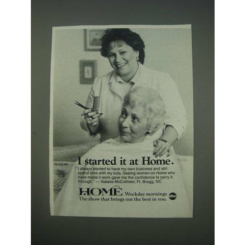1989 ABC Home TV Show Ad - I started it at Home