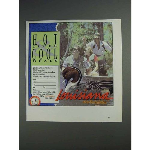 1991 Louisiana Tourism Ad - Hot Times & Cool Deals