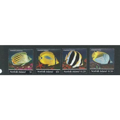 Norfolk island stamps butterfly fish marine sag591 set mnh sg 591