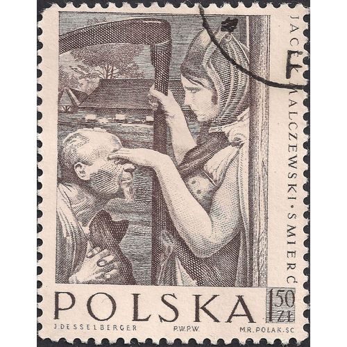 POLAND, Death by Jacek Malczewski, brown 1959, 1.50 Zl