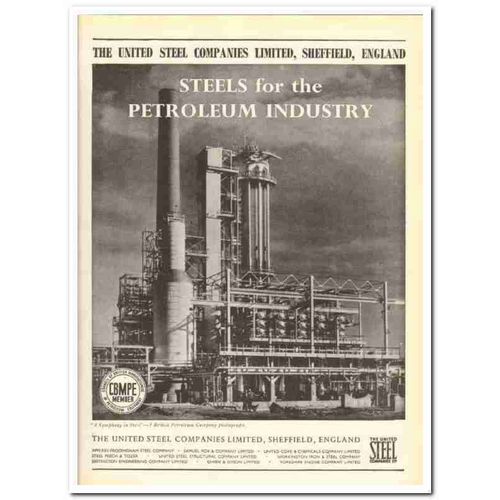 UNITED STEEL COMPANIES LTD 1959 Petroleum industry oil vintage ad
