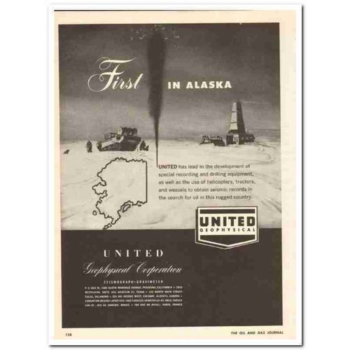 UNITED GEOPHYSICAL CORP 1959 recording drilling equipment vintage ad