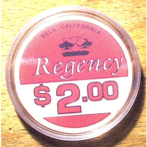 Regency $2. Casino Chip - Bell, California - 1981