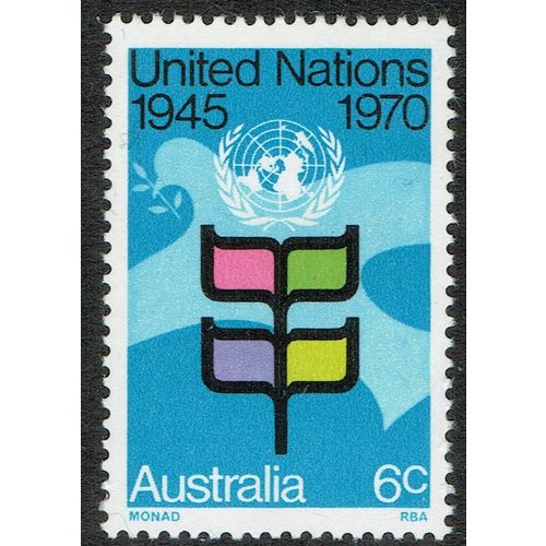 Australia 1970 25th Anniversary of United Nations 6c Multicoloured SG476 UM