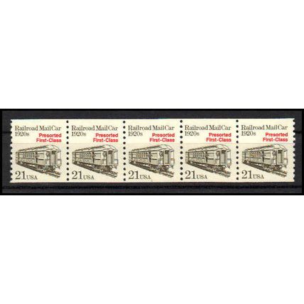 2265 21c Mail Car Fine MNH Dry Gum PNC 1/5 X1195