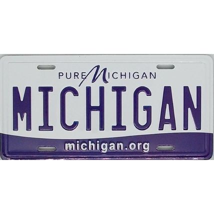 Michigan State License Plate Novelty Fridge Magnet