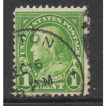 USA 1922 1c FRANKLIN GREEN SG 632 FINE USED#