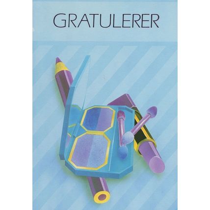Gratulerer Norway Purple Pencils Make Up Box Lipstick Postcard