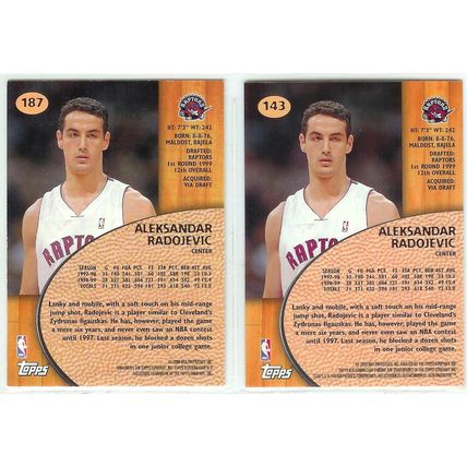 Aleksandar Radojevic 2x Rookie Cards Stadium Club/Chrome