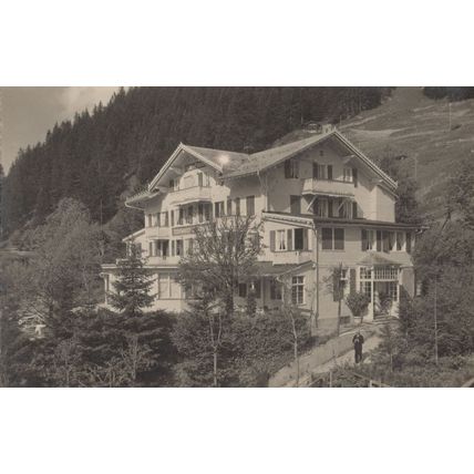 Adelboden Pension Restaurant Schermtanne Switzerland Old Postcard