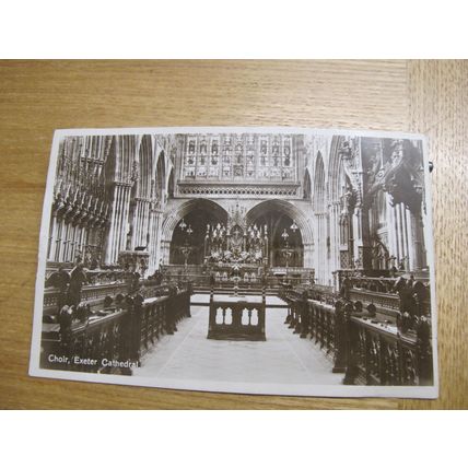 1927 fr Real photo Postcard - The Choir, Exeter Cathedral - Devon