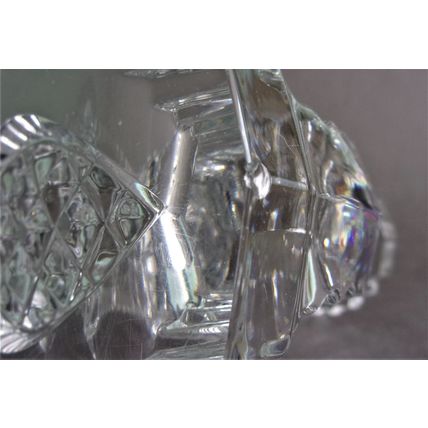 Art Deco Clear Glass Candle-Holders - Pair.