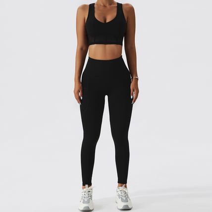 Women's Running Beauty Back Nude Fitness Clothing Conjunto Mariana
