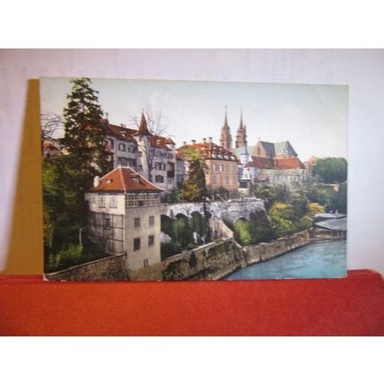 MUNSTER MIT DEUTSCHRITTERGARTEN, BASEL, SWITZERLAND unused vintage postcard =