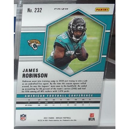 2021 Panini Mosaic JAMES ROBINSON (Jaguars) Prizm Green #232