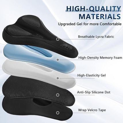 ZCITEK Padded Gel Bike Seat Cover-BLACK-NEW-SEALED-FAST SHIPPING