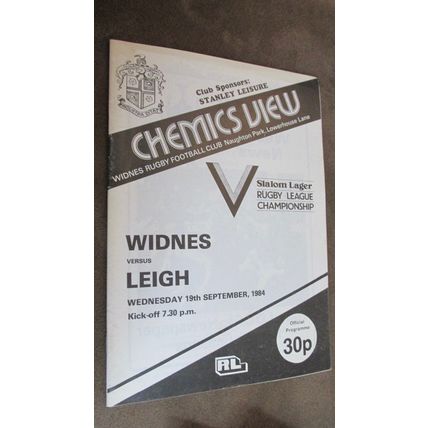 1984 Rugby Football League Programme - Widnes v Leigh
