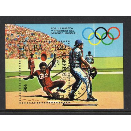 Cuba - 1984 - Olympic Games, Los Angeles, Used Mini Sheet