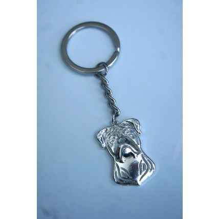 AMERICAN BULLDOG METAL KEY RING WITH KEY CHAIN & VELVET GIFT BAG
