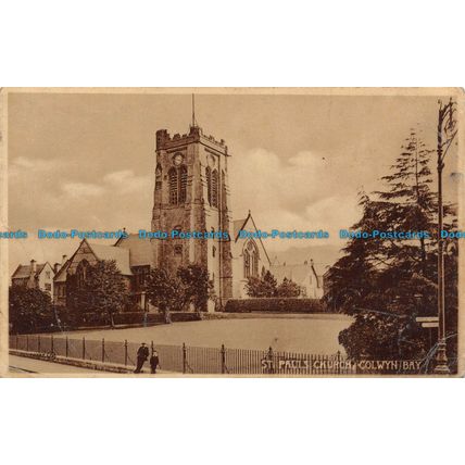 R138384 St. Pauls Church. Colwyn Bay. Valentines Series. 1918