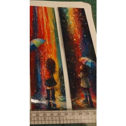 Girl With Umbrella Rainbow Bookmarks Book Markers Gift For Reader (X5)