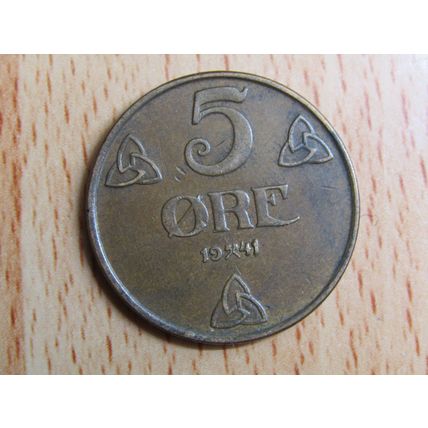 Norway 1941 5 Ore Coin