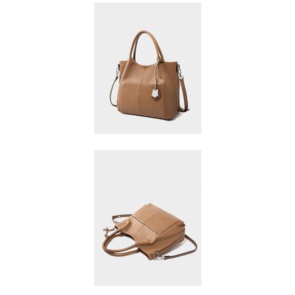 Women Soft Genuine Leather Totes Shoulder Bag Purses and Handbags Brown