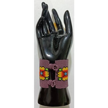 Traditional Huichol Art. Mexico Glass Seed Beads Bracelet. Frida Kahlo 4