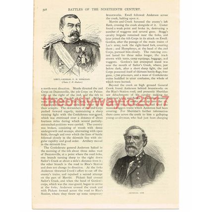L-Gen Sheridan and Gen Lee , American Civil War (1865), Book Illustration, c1905