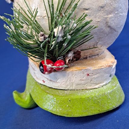SNOWMAN Christmas STOCKING HOLDER Mantel Hanger Hook Resin Cast Iron Snow