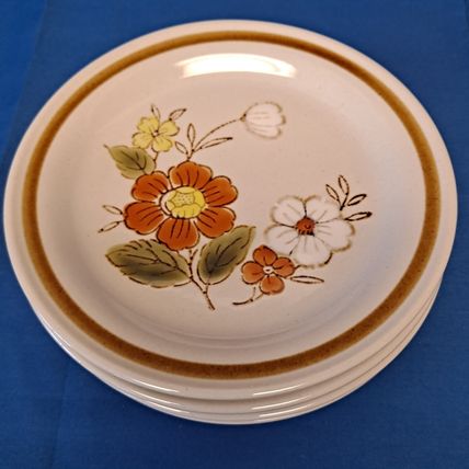 Vintage Lot 4 Mountain Wood TRELLIS BLOSSOM Bread & Butter PLATES 6 3/8" Japan