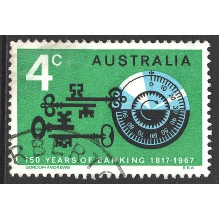 AUSTRALIA 1967: 150th ANNIVERSARY OF BANKING IN AUSTRALIA - 4c USED (G2)