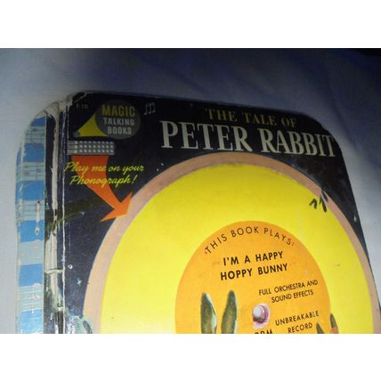 1955 Magic Talking Book: The Tale of Peter Rabbit! The Record IS the Book! $20.0