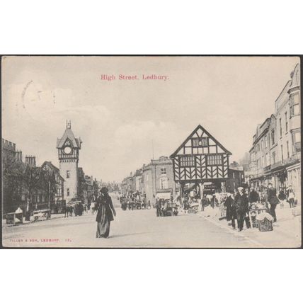 High Street, Ledbury, Herefordshire, 1911 - Tilley's Postcard