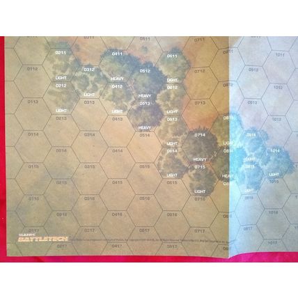Unused BattleTech Paper Map CBT Open Terrain #2 Crumpled