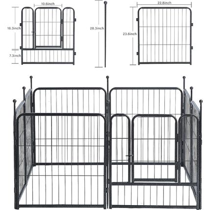 Dog Playpen, Dog Fences for the Yard, Portable Outdoor Dog Playpen for Large/Med