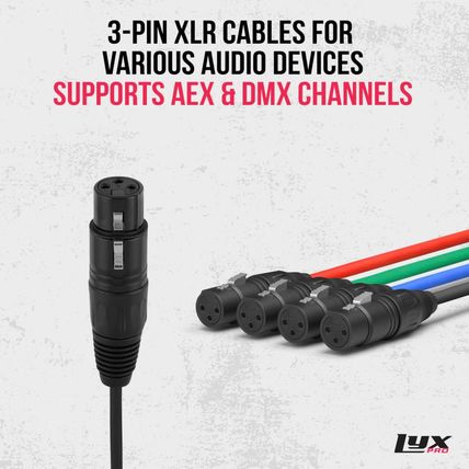 Lyxpro XLR 3 Feet Audio Snake 4 Channel 3 Pin Multi Network Breakout for Stage a