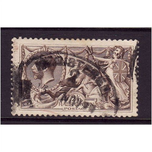 GREAT BRITAIN 1918 SG 413a 2s 6d OLIVE BROWN SEA HORSE USED #3
