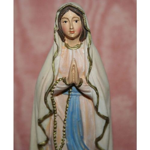 Vintage Chalkware Madonna Statue Notre Dame De Lourdes Religious
