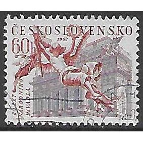 Mi 1390: 60 h. brown-purple/grey-blue 80th Anniv. of the National Theatre.