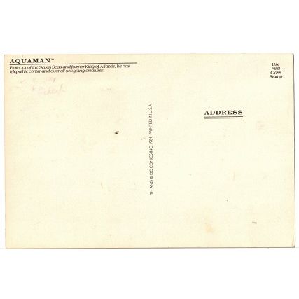 AQUAMAN ' POST CARD ' (1984)