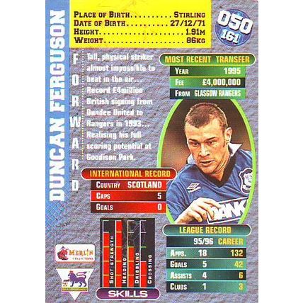 Merlin Premier Gold English Premier League 1996/97 Duncan Ferguson
