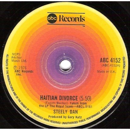 Steely Dan - Haitian Divorce 7", Single, Sol Very Good (VG)