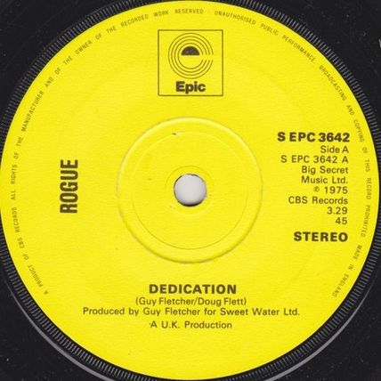 Rogue - Dedication 7", Single, Sol Very Good Plus (VG+)