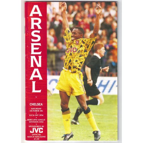 Arsenal v Chelsea 1991/1992 Football Programme League 1