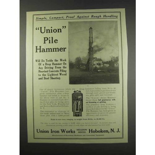 1913 Union Iron Works Pile Hammer Ad