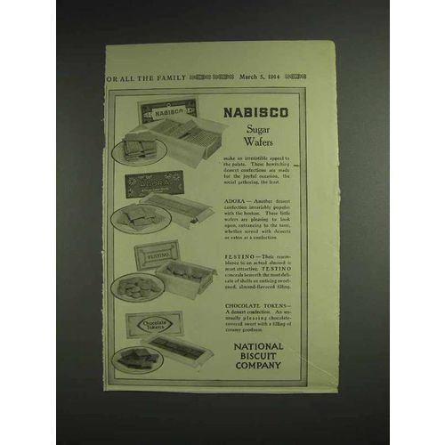 1914 Nabisco Sugar Wafers, Adora, Festino, Tokens Ad